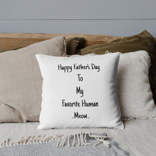 Aangepaste Vaderdag Cute Grappige Vader Kat Eigena Kussen