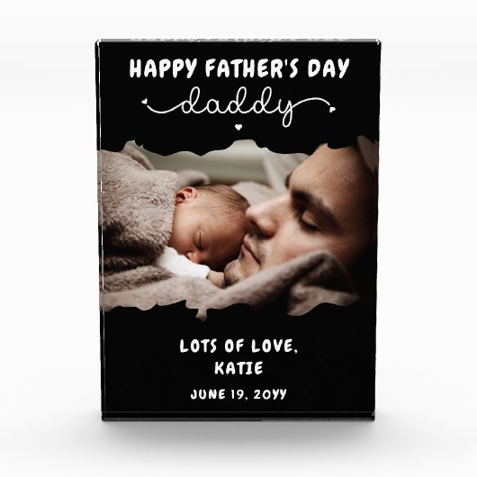 Aangepaste Vaderdag Cute Minimal Cute Fotoblokken (Voorkant)