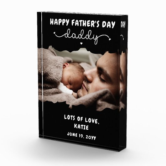 Aangepaste Vaderdag Cute Minimal Cute Fotoblokken (Rechts)