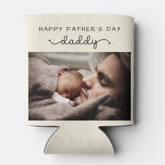 Aangepaste Vaderdag Cute Minimal Photo Blikjeskoeler (Achterkant)