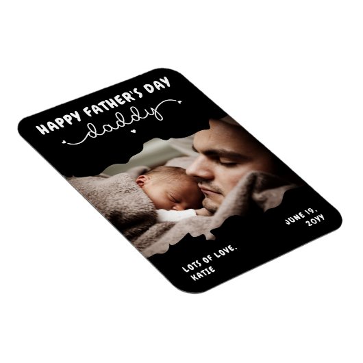 Aangepaste Vaderdag Cute Minimal Photo Magneet (Rechterzijde)