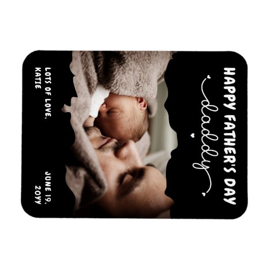Aangepaste Vaderdag Cute Minimal Photo Magneet (Horizontaal)