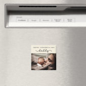 Aangepaste Vaderdag Cute Minimal Photo Magneet (Insitu (Vaatwasser))