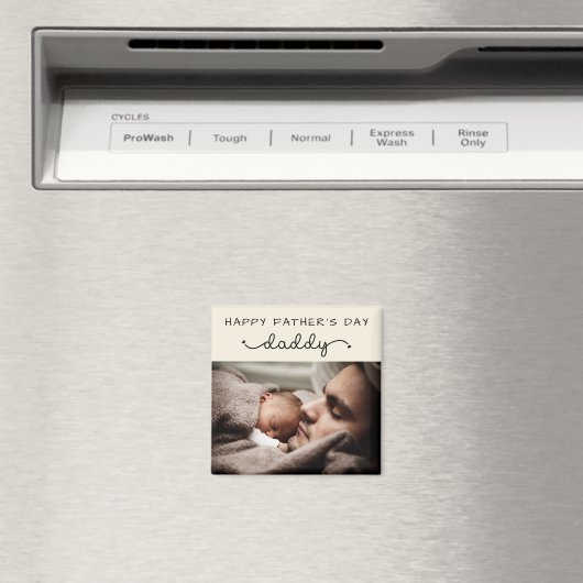 Aangepaste Vaderdag Cute Minimal Photo Magneet (Insitu (Vaatwasser))