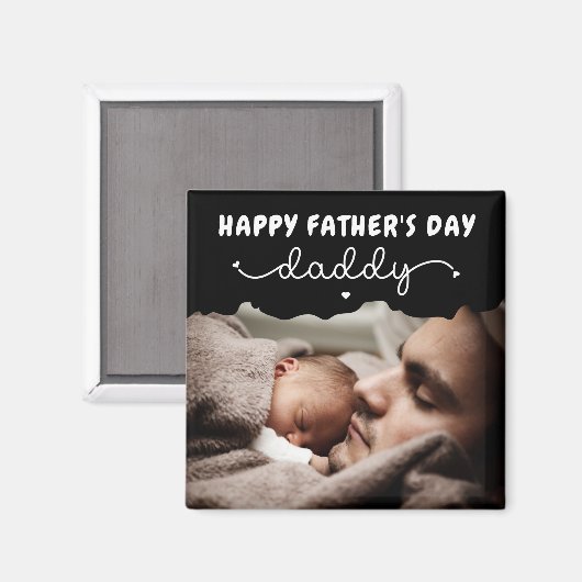 Aangepaste Vaderdag Cute Minimal Photo Magneet (Voorkant / Achterkant)