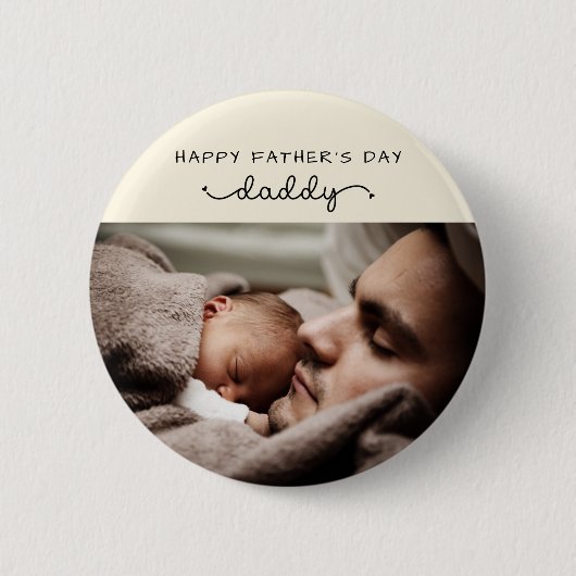 Aangepaste Vaderdag Cute Minimal Photo Ronde Button 5,7 Cm (Voorkant)