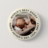 Aangepaste Vaderdag Cute Minimal Photo Ronde Button 5,7 Cm (Voorkant)