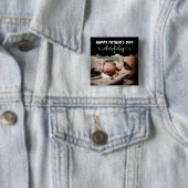 Aangepaste Vaderdag Cute Minimal Photo Vierkante Button 5,1 Cm (In situ)