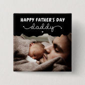 Aangepaste Vaderdag Cute Minimal Photo Vierkante Button 5,1 Cm (Voorkant)