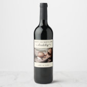 Aangepaste Vaderdag Cute Minimal Photo Wijn Etiket (Voorkant)