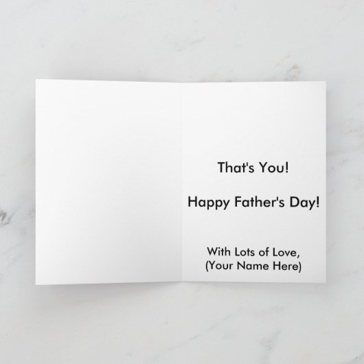 Aangepaste Vaderdag / Dad Verjaardag Wenskaart Kaart (Binnen)