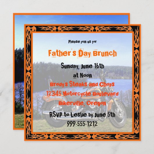 Aangepaste Vaderdag die Brunch uitnodigt (fietsont Kaart (Voorkant / Achterkant)