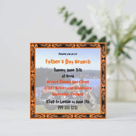 Aangepaste Vaderdag die Brunch uitnodigt (fietsont Kaart (Staand voorkant)