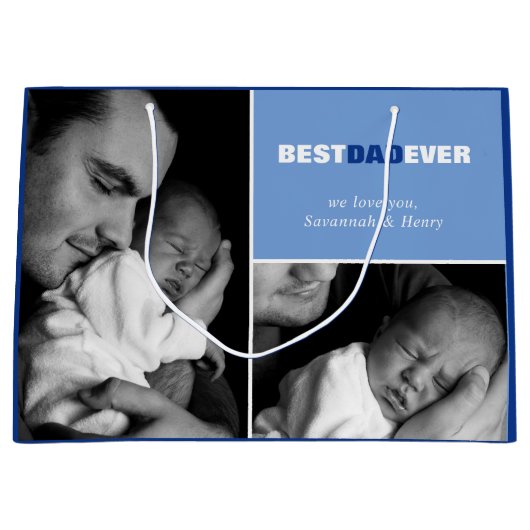 Aangepaste Vaderdag Foto Beste vader ooit Grote Ca Groot Cadeauzakje (Voorkant)