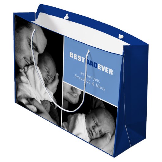 Aangepaste Vaderdag Foto Beste vader ooit Grote Ca Groot Cadeauzakje (Achterkant Gekanteld)