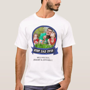 Aangepaste vaderdag Foto Beste vader ooit lintteks T-shirt