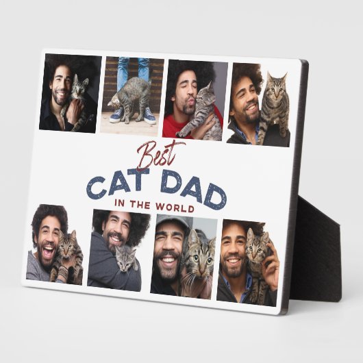 Aangepaste Vaderdag Foto Collage Best Cat Pap Fotoplaat (Zijkant)