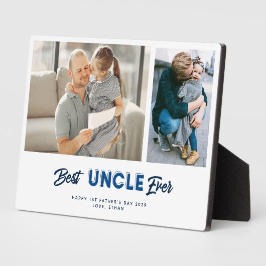 Aangepaste Vaderdag Foto Collage Beste oom ooit Fotoplaat (Zijkant)