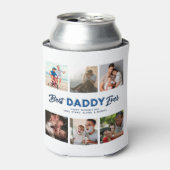 Aangepaste Vaderdag Foto Collage Beste papa ooit Blikjeskoeler (Blikje Voorkant)