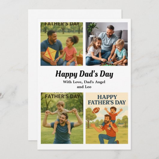 Aangepaste Vaderdag Foto Collage kaart (Voorkant / Achterkant)