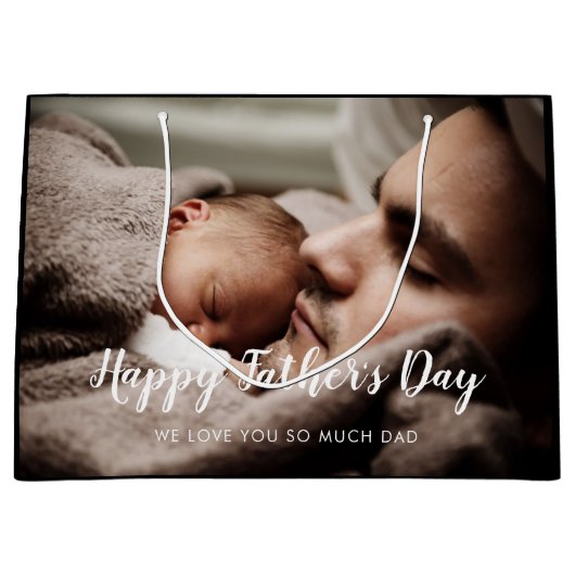 Aangepaste Vaderdag foto grote cadeau Groot Cadeauzakje (Voorkant)