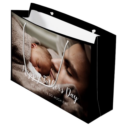 Aangepaste Vaderdag foto grote cadeau Groot Cadeauzakje (Voorkant Gekanteld)