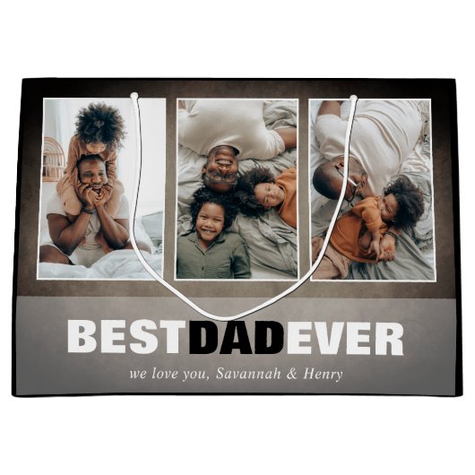 Aangepaste Vaderdag foto grote cadeau Groot Cadeauzakje (Voorkant)