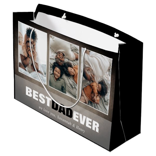 Aangepaste Vaderdag foto grote cadeau Groot Cadeauzakje (Achterkant Gekanteld)