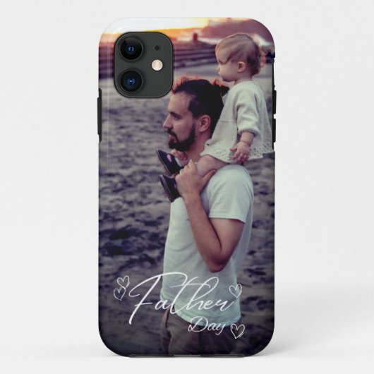 Aangepaste vaderdag foto iPhone Case (Achterkant)