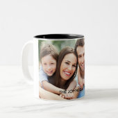Aangepaste Vaderdag foto-Mok | Zwarte tekst Tweekleurige Koffiemok (Voorkant links)
