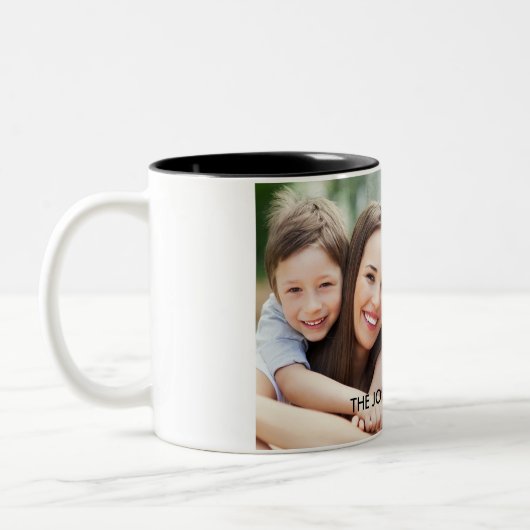 Aangepaste Vaderdag foto-Mok | Zwarte tekst Tweekleurige Koffiemok (Links)