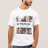 Aangepaste Vaderdag Fotocollage Beste Papa Ooit T-shirt (Voorkant)