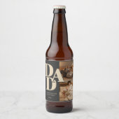 Aangepaste Vaderdag-fotocollage | DAD-brieven - Bier Etiket (Voorkant)