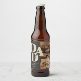 Aangepaste Vaderdag-fotocollage | DAD-brieven - Bier Etiket