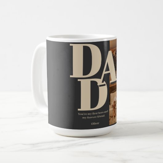 Aangepaste Vaderdag-fotocollage | DAD-brieven - Koffiemok (Voorkant links)