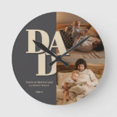 Aangepaste Vaderdag-fotocollage | DAD-brieven - Ronde Klok (Voorkant)