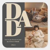 Aangepaste Vaderdag-fotocollage | DAD-brieven - Vierkante Sticker (Voorkant)