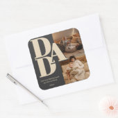Aangepaste Vaderdag-fotocollage | DAD-brieven - Vierkante Sticker (Envelop)