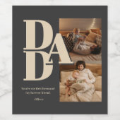 Aangepaste Vaderdag-fotocollage | DAD-brieven - Wijn Etiket (Enkel label)