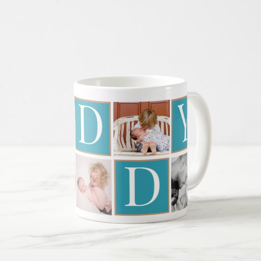 Aangepaste Vaderdag Fotocollage Mok (Voorkant rechts)