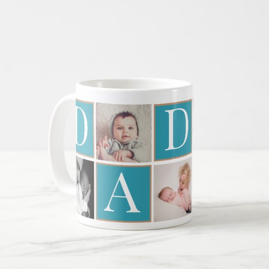 Aangepaste Vaderdag Fotocollage Mok (Voorkant links)