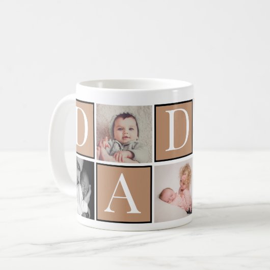 Aangepaste Vaderdag Fotocollage Mok (Voorkant links)