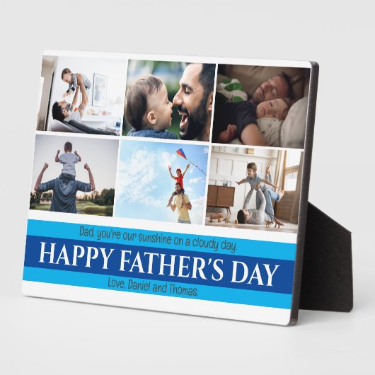 Aangepaste Vaderdag fotocollage plaque Fotoplaat (Zijkant)