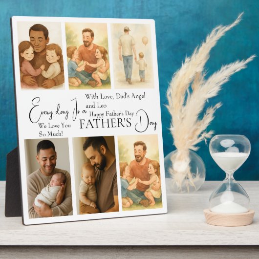 Aangepaste Vaderdag Fotocollage Plaque Fotoplaat (Zijkant)