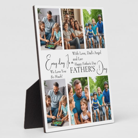 Aangepaste Vaderdag Fotocollage Plaque Fotoplaat (Zijkant)