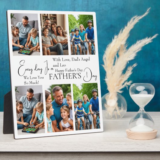 Aangepaste Vaderdag Fotocollage Plaque Fotoplaat (Zijkant)