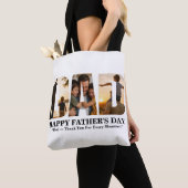 Aangepaste Vaderdag-fotocollagekaart Tote Bag (Dichtbij)