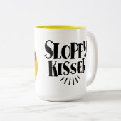 Aangepaste vaderdag grappige hondencitaat en foto/ tweekleurige koffiemok (Voorkant rechts)