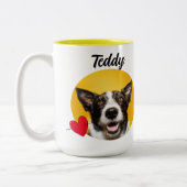 Aangepaste vaderdag grappige hondencitaat en foto/ tweekleurige koffiemok (Links)