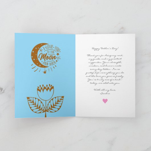 Aangepaste Vaderdag Kaart met Foto – Gepersonalise (Binnen)